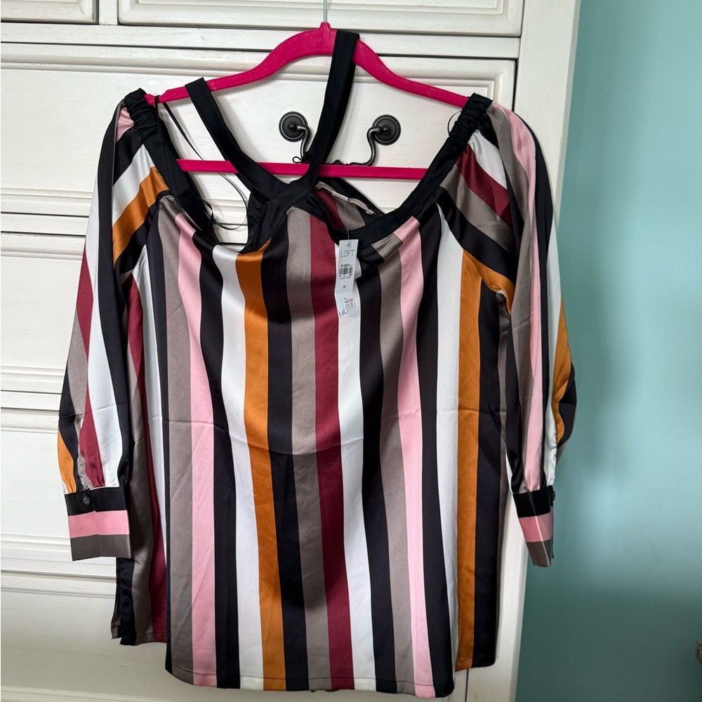 LOFT Colorful Striped Blouse
